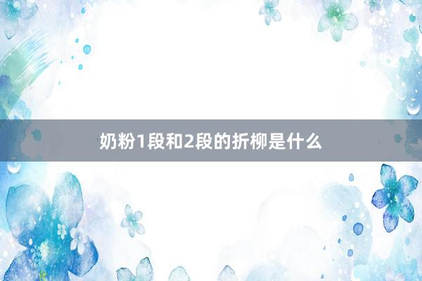 奶粉1段和2段的折柳是什么