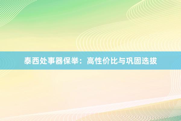 泰西处事器保举：高性价比与巩固选拔
